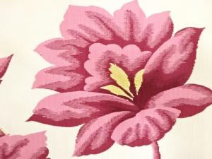 アンティーク　綴れ　花唐草模様織り出し名古屋帯